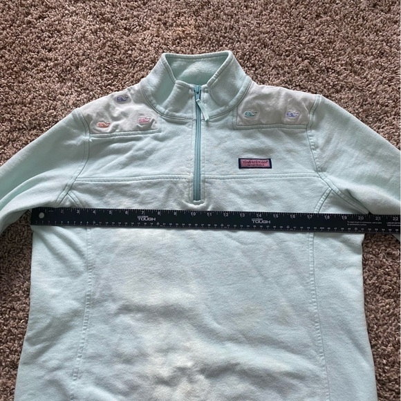 Vineyard Vines Quarter-Zip Pullover Mint Green Size M Flaw Sweatshirt - Picture 10 of 14